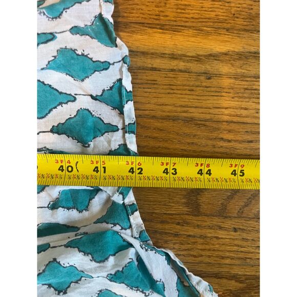 Roberta Roller Rabbit Green White Pattern Wrap Mini Dress  Women’s Size Medium - Picture 7 of 9